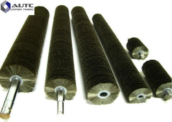 High Efficiency Cylindrical Roller For Fruit&Vegetable Cleaning Brush Galvanized Metal Yellow Green