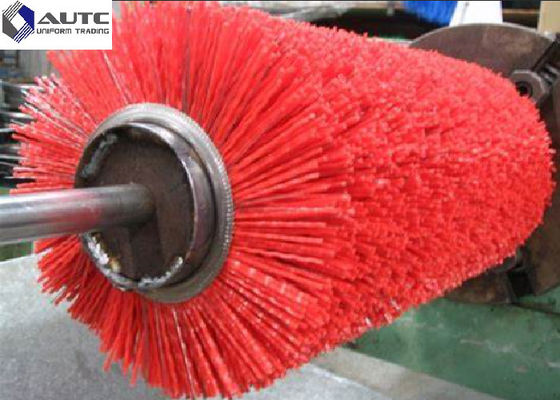 High Efficiency Cylindrical Roller For Fruit&Vegetable Cleaning Brush Galvanized Metal Yellow Green