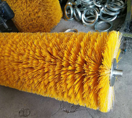 Roller Steel Plastic Mixed Wire Snow Sweeper Broom , Power Sweeper Replacement Brushes