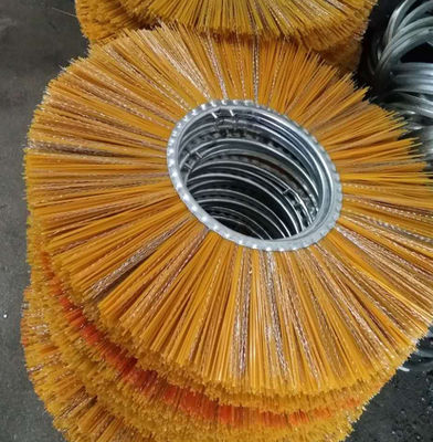 Roller Steel Plastic Mixed Wire Snow Sweeper Broom , Power Sweeper Replacement Brushes