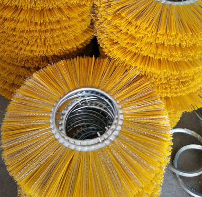 Roller Steel Plastic Mixed Wire Snow Sweeper Broom , Power Sweeper Replacement Brushes